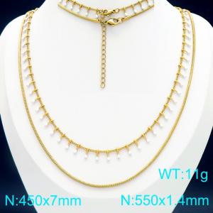 SS Gold-Plating Necklace - KN298431-Z