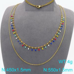 SS Gold-Plating Necklace - KN298436-Z