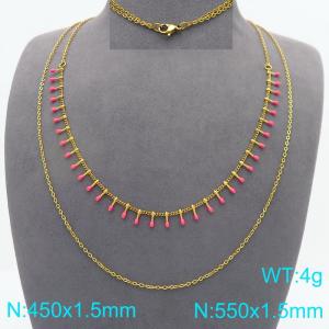 SS Gold-Plating Necklace - KN298437-Z