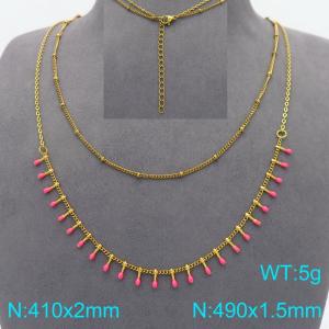 SS Gold-Plating Necklace - KN298445-Z