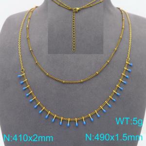 SS Gold-Plating Necklace - KN298447-Z