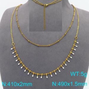 SS Gold-Plating Necklace - KN298449-Z