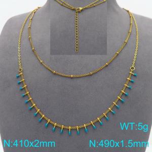 SS Gold-Plating Necklace - KN298451-Z