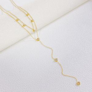 SS Gold-Plating Necklace - KN298801-SXSJ