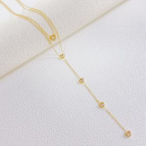 SS Gold-Plating Necklace - KN298802-SXSJ