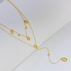 SS Gold-Plating Necklace - KN298804-SXSJ