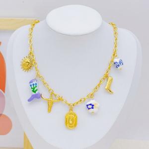 SS Gold-Plating Necklace - KN298831-SXSJ