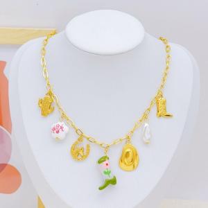 SS Gold-Plating Necklace - KN298832-SXSJ