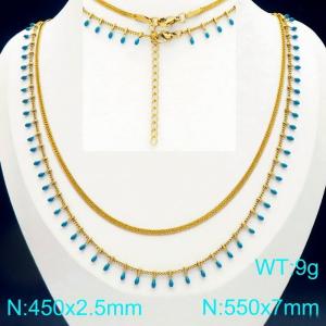 SS Gold-Plating Necklace - KN299068-Z
