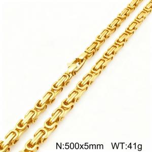 SS Gold-Plating Necklace - KN299087-Z