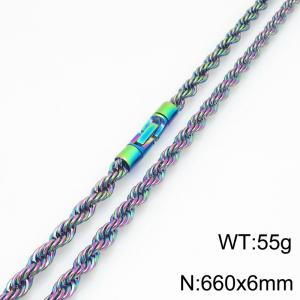 Colorful Plating Necklace - KN299097-KFC