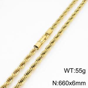 SS Gold-Plating Necklace - KN299099-KFC