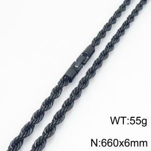 Stainless Steel Black-plating Necklace - KN299101-KFC