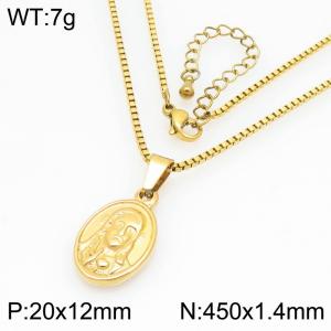 SS Gold-Plating Necklace - KN299111-Z