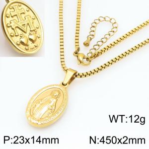SS Gold-Plating Necklace - KN299115-Z