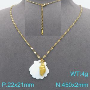 SS Gold-Plating Necklace - KN299552-Z