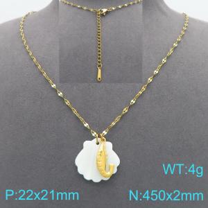 SS Gold-Plating Necklace - KN299554-Z