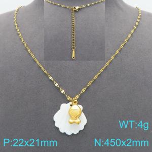 SS Gold-Plating Necklace - KN299557-Z