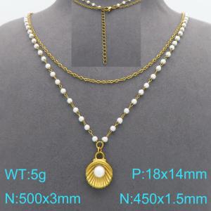 SS Gold-Plating Necklace - KN299582-Z