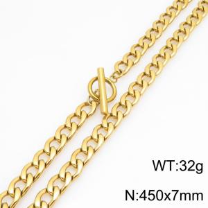 SS Gold-Plating Necklace - KN299597-Z