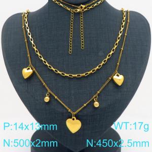 SS Gold-Plating Necklace - KN299600-Z