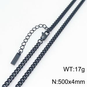 Stainless Steel Black-plating Necklace - KN299671-KFC
