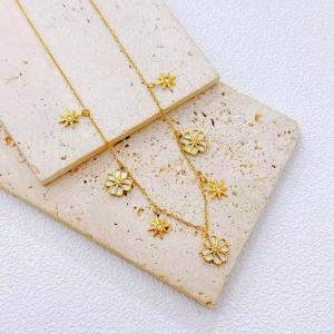 SS Gold-Plating Necklace - KN299740-SXSJ