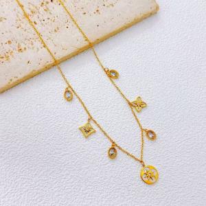 SS Gold-Plating Necklace - KN299742-SXSJ