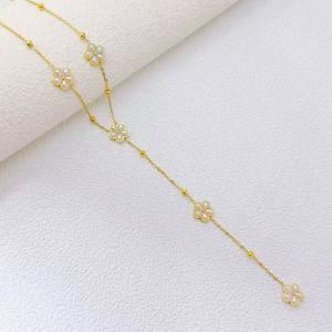 SS Gold-Plating Necklace - KN299746-SXSJ