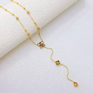 SS Gold-Plating Necklace - KN299748-SXSJ