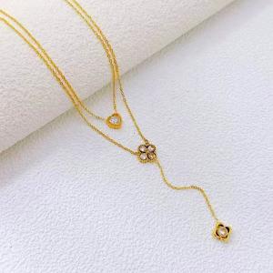 SS Gold-Plating Necklace - KN299754-SXSJ