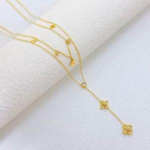 SS Gold-Plating Necklace - KN299757-SXSJ