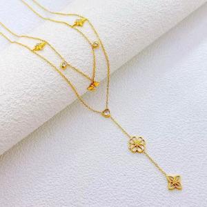 SS Gold-Plating Necklace - KN299758-SXSJ
