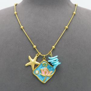 SS Gold-Plating Necklace - KN299789-HM