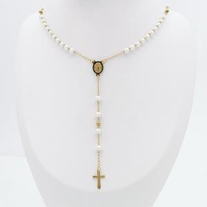 Stainless Steel Rosary Necklace - KN299837-NJ