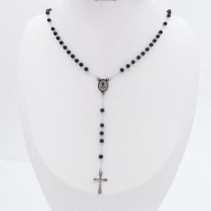 Stainless Steel Rosary Necklace - KN299841-NJ