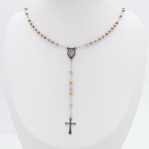 Stainless Steel Rosary Necklace - KN299844-NJ