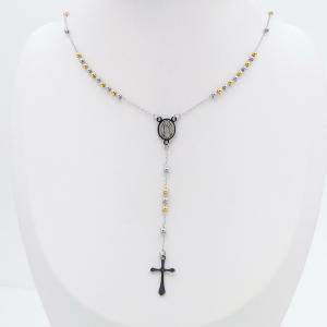 Stainless Steel Rosary Necklace - KN299875-NJ