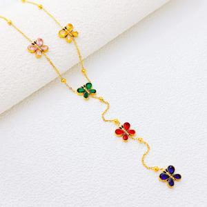 SS Gold-Plating Necklace - KN300636-SXSJ