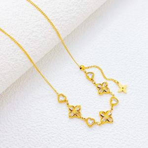 SS Gold-Plating Necklace - KN300637-SXSJ