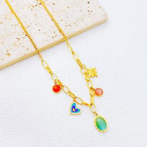 SS Gold-Plating Necklace - KN300642-SXSJ