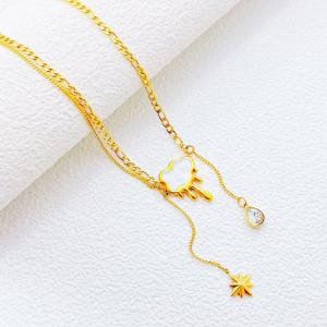 SS Gold-Plating Necklace - KN300644-SXSJ