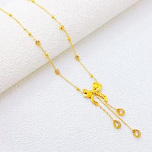 SS Gold-Plating Necklace - KN300651-SXSJ