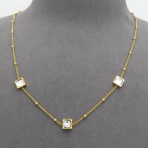 SS Gold-Plating Necklace - KN300808-AQ