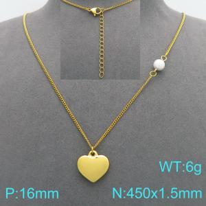 Stainless steel jewelry heart-shaped pendant necklace - KN301324-KFC