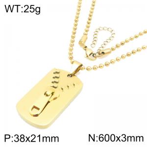Stainless steel jewelry zipper shaped pendant necklace - KN301418-KFC