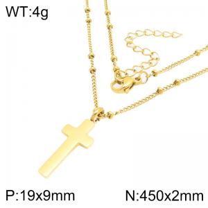 SS Gold-Plating Necklace - KN301503-Z