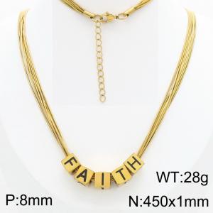 SS Gold-Plating Necklace - KN301578-Z