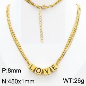 SS Gold-Plating Necklace - KN301582-Z