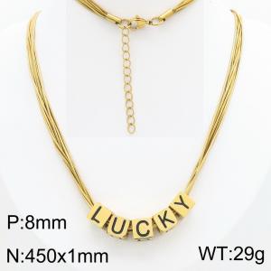 SS Gold-Plating Necklace - KN301584-Z